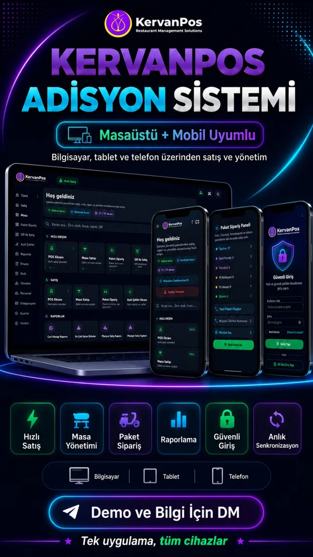 KervanPOS telefon ve tablet uygulaması
